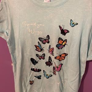 Medium lounge blue tie died white tshirt